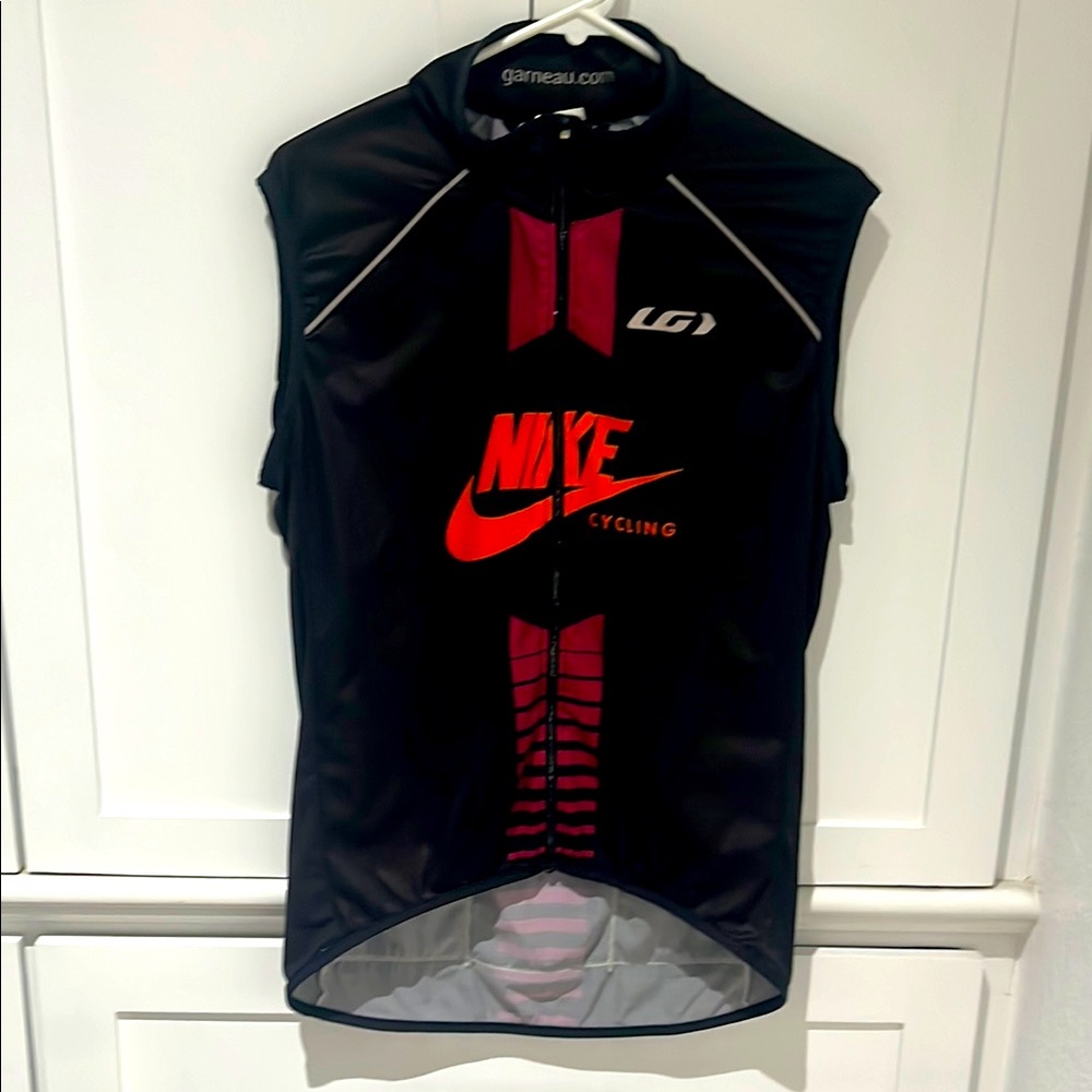 Nike Black and Red Sleeveless Cycling Jersey